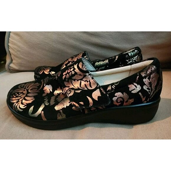 Alegria Lauryn Leather Metallic Floral Comfort Clogs LAU-557 Womens 36 US 6-6.5 - Picture 5 of 9